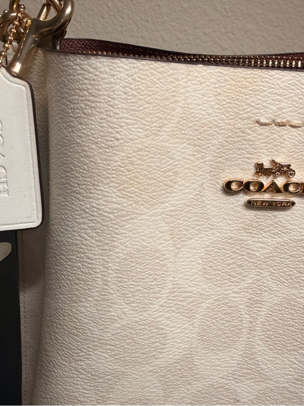 Coach Signature Pebble Leather Crossbody in White - Picture 3 of 6